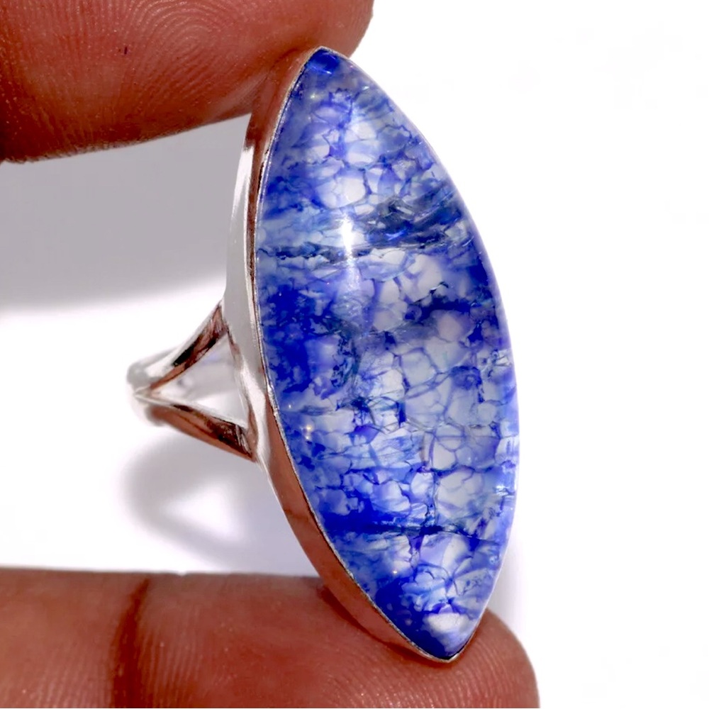 Blue Crack Crystal Ring